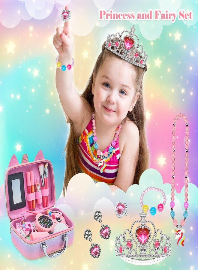 Mrabbitoo Kids Real Makeup Kit for Girls - 63Pcs Non-Toxic Washable Little Girls Make Up Toys, Princess Cosmetics Set for Toddlers to Tweens - Image 4